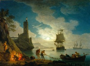 A Harbor in Moonlight