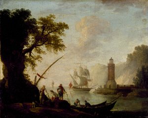 A Mediterranean Coastal View by Claude Joseph Vernet