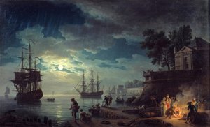 Moonlight Fishing by Claude Joseph Vernet