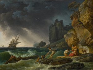 Stormy Sea with Shipwreck by Claude Joseph Vernet