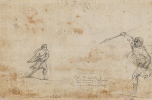 David and Goliath (verso) by Claude Lorrain