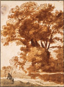 Group of Trees and Resting Shepherd, 1630s