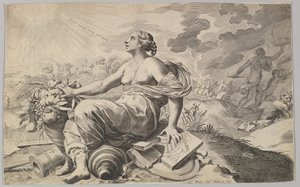 Allegory of France with the Arms of Richelieu by Claude Mellan