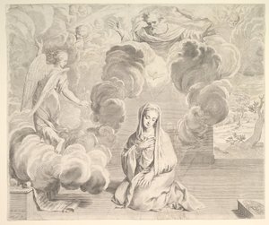 Annunciation by Claude Mellan