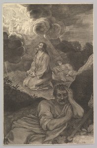 Christ in the Garden of Olives, 17th century by Claude Mellan