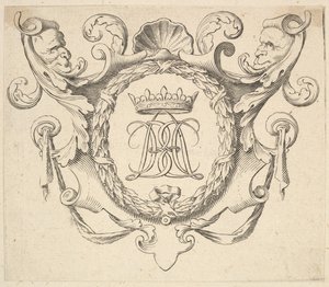 Monogram Crowned by Claude Mellan