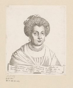 Portrait of Agathe de Châtillon by Claude Mellan