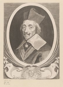 Portrait of Armand-Jean du Plessis, Cardinal Richelieu by Claude Mellan