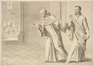 St. Bernard Taking a Brother to an Assembly by Claude Mellan