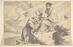 St. Francis of Assisi Adoring the Christ Child on the Virgin