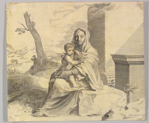 Virgin and Child Seated on a Rock, 1659