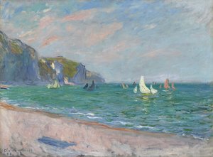 Boats in front of the cliffs of Pourville, 1882