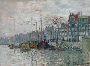 View of Prins Hendrikkade and Kromme Waal in Amsterdam. 1874