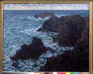 Les Roches de Belle Ile (Belle-Ile), la cote sauvage (Painting by Claude Monet, 19th century) by Claude Monet