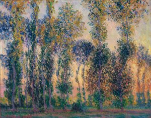 The Poplars at Giverny, Sunrise by Claude Monet
