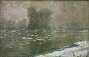 Misty Morning, Ice Drift by Claude Monet