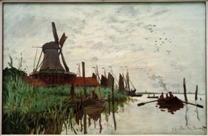 Windmill at Zaandam by Claude Monet
