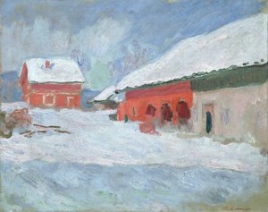 Norway, Red Houses at Bjornegaard, 1895 by Claude Monet