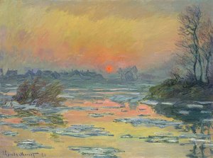 Sunset over the Seine. 1880 by Claude Monet