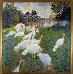 Turkeys (View of the castle of Rottembourg in Montgeron)
