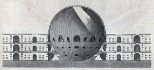 Cross section of a cemetery plan for the town of Chaux by Claude Nicolas Ledoux (1736-1806)