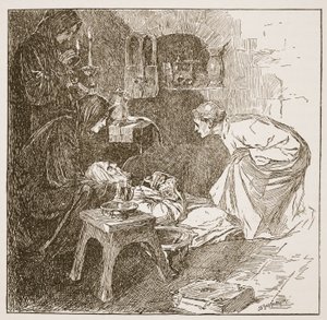Death of Bede, illustration from 