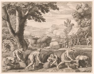 The Harvest, Plate 8 from Pastorales by Claudine Bouzonnet Stella