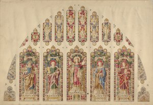 Design for a Multi-paned Stained-glass Window, Church of the Divine Paternity, New York, ca.1898