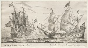 Various Ships and Views of Amsterdam (Verscheÿde Schepen en Gesichten van Amstelredam), Part II: The Freedom, a Man-of-War. The Wolf Hound, a Spanish Vessel