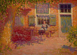 Girl in Front of a Farm in Het Gooi
