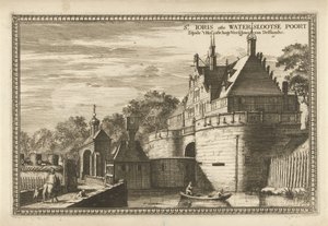 View of the Waterslootse Gate in Delft by Coenraet Decker (attributed to)