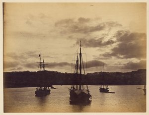 A Night Scene in the Harbor by Col. Henry Stuart Wortley