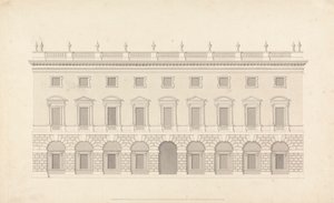 Unidentified Town House: Front Elevation by Colen Campbell