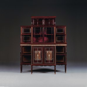 An ivory inlaid rosewood-veneered cabinet