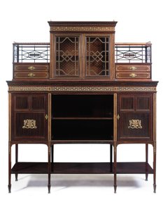 Late Victorian inlaid side cabinet