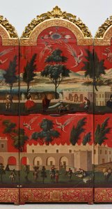 Biombo with Views of Mexico City by Colonial Spanish