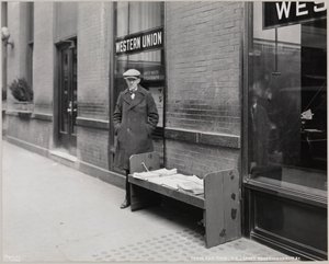 The Blind Newsdealer, Frederick Rode and the Southeast Corner of Broadway & 41st St. by Company Byron