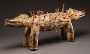 A Kongo power dog figure by Congolese Congolese