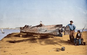 Confederate submarine, Hunley by Conrad Wise Chapman