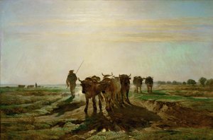 Cattle Walking to Work, Morning, 1855