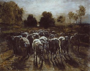 Flock of Sheep, or The Return of the Flock by Constant Emile Troyon