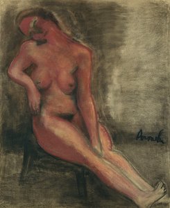 Nude Redhead Sitting on a Chair