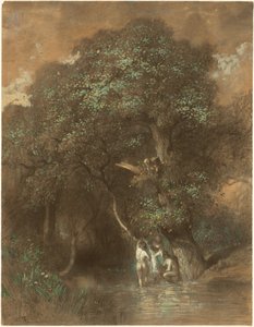 Bathers by a Giant Oak by Constant Troyon
