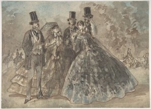 Meeting in the Park by Constantin Guys
