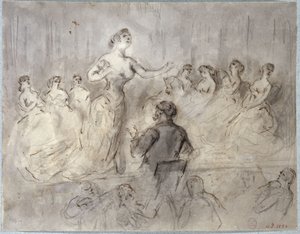 Café-Concert Scene, Orchestra and Singers, circa 1875-1880 by Constantin Guys
