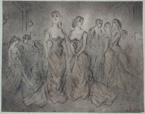 Interior Scene of a Public House, Women and Men, circa 1875 by Constantin Guys