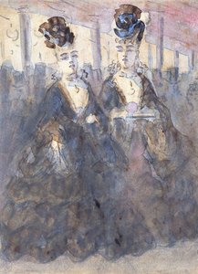 Two Lorettes at the Theatre