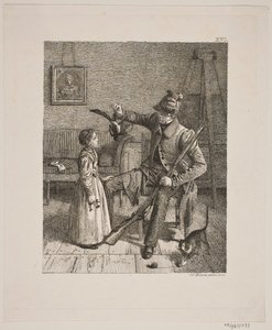 A Hunter Showing a Little Girl His Catch