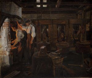The Interior of the Old Hammer Mill at Hellebæk