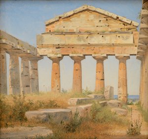 The Temple of Athena in Paestum by Constantin Hansen
